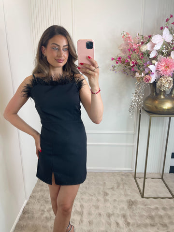 Feather dress black