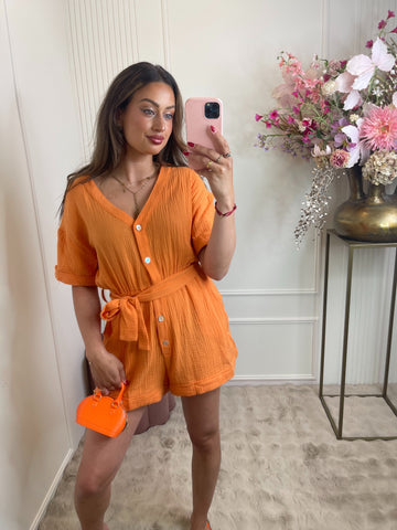 Lola cotton playsuit Orange