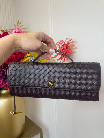 roxanne print bag chocolate brown